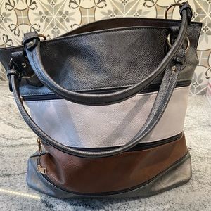 Silver & White Stripe Hobo